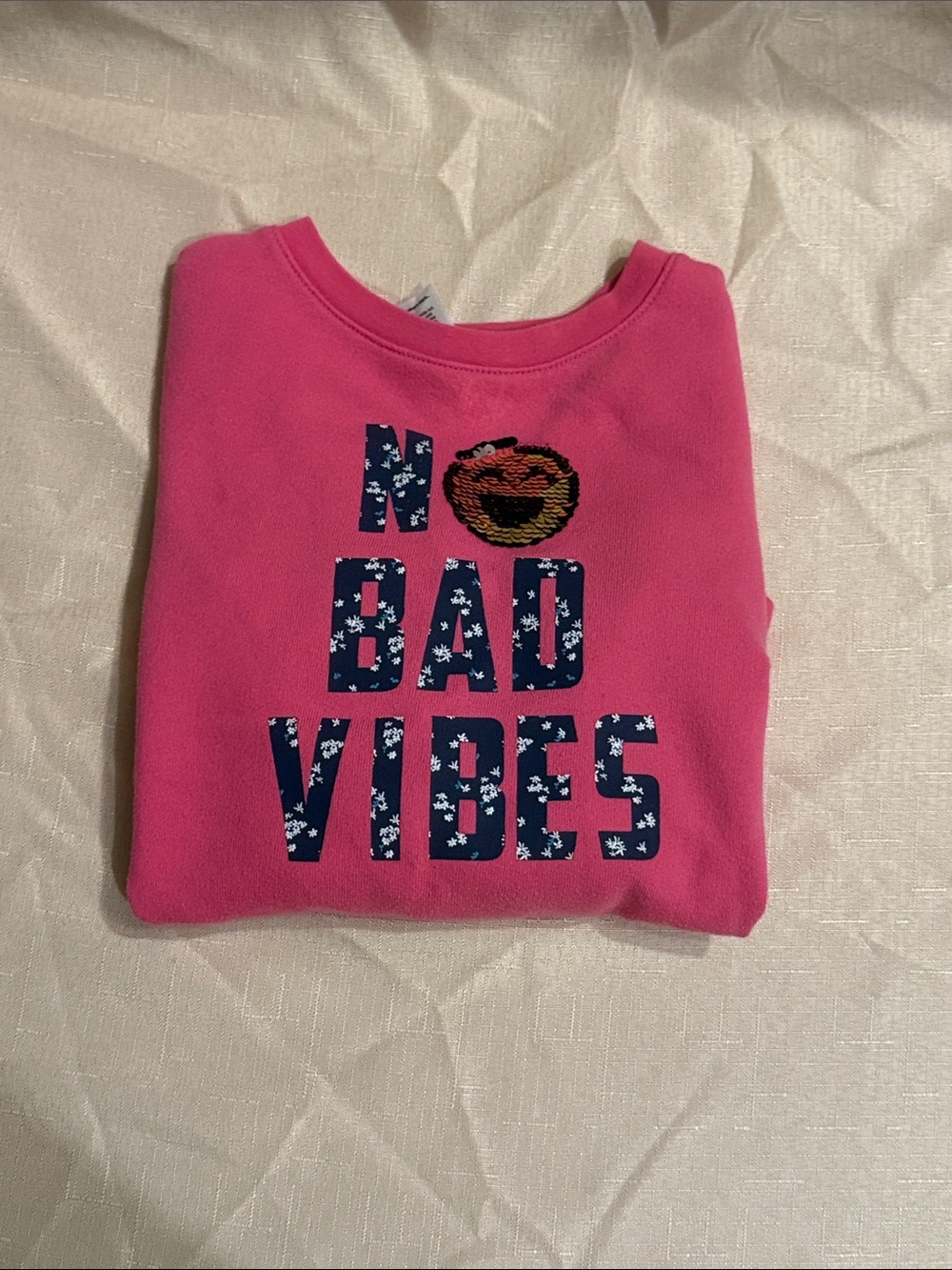 Unk Bright Pink 'No Bad Vibes' Kids Sweatshirt